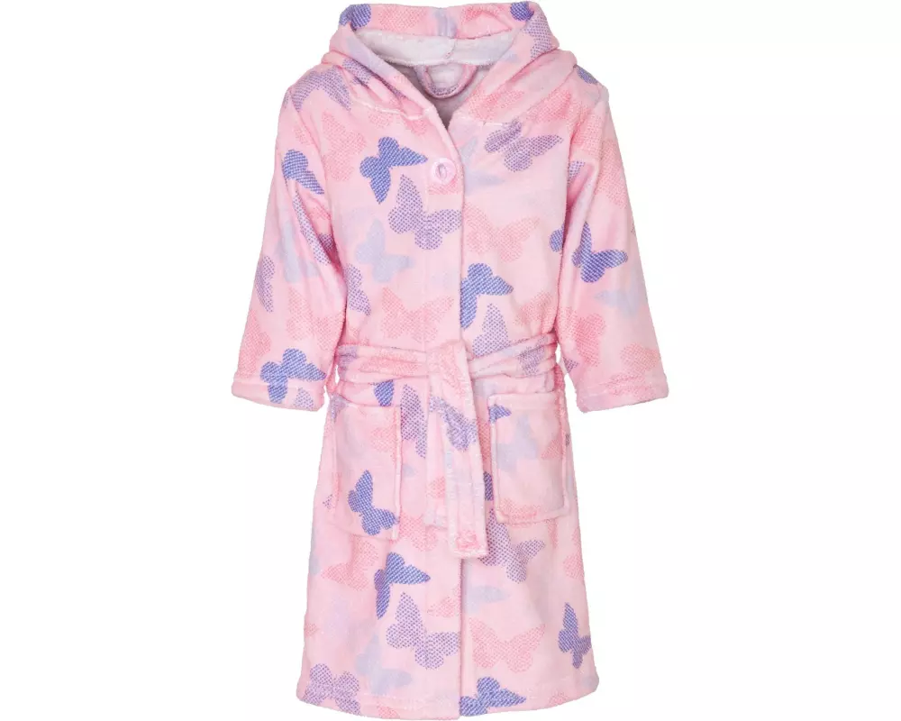 Playshoes Fleece-Bademantel Schmetterlinge Rosa Gr. 134/140