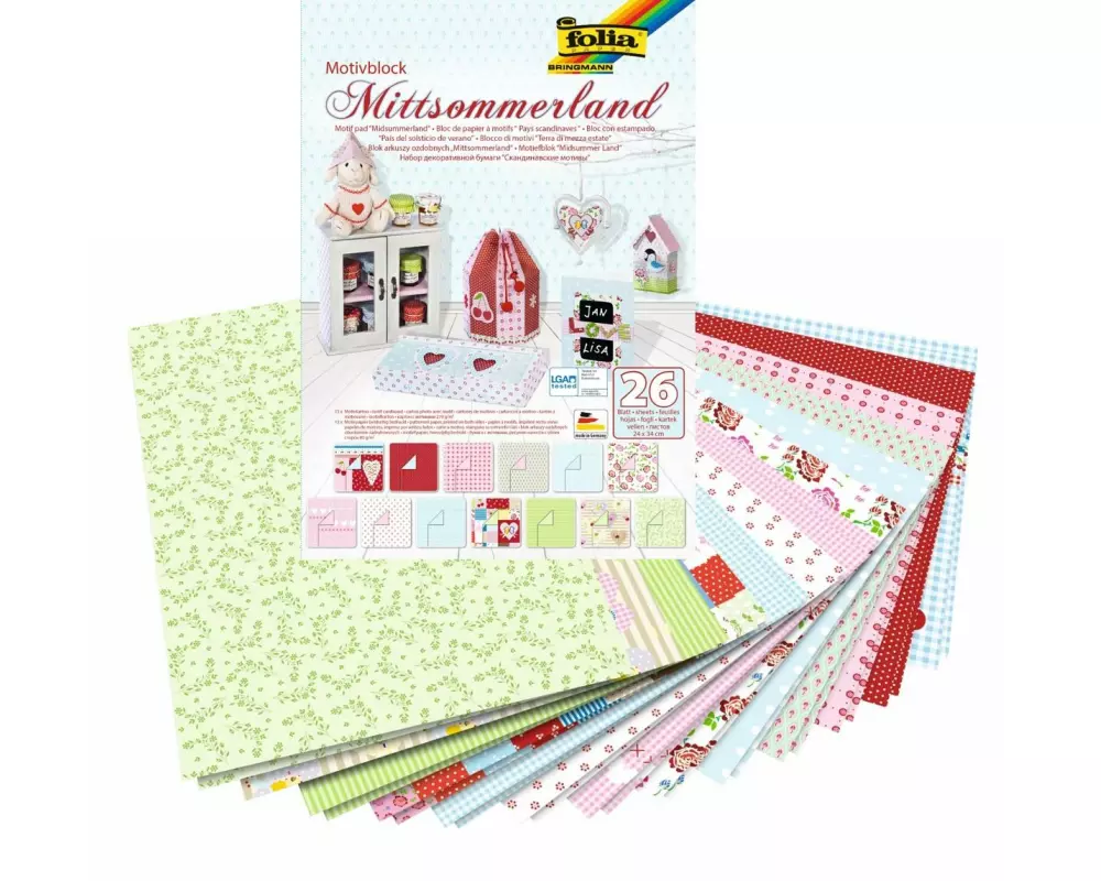 Folia Motivblock Mittsommerland Mehrfarbig