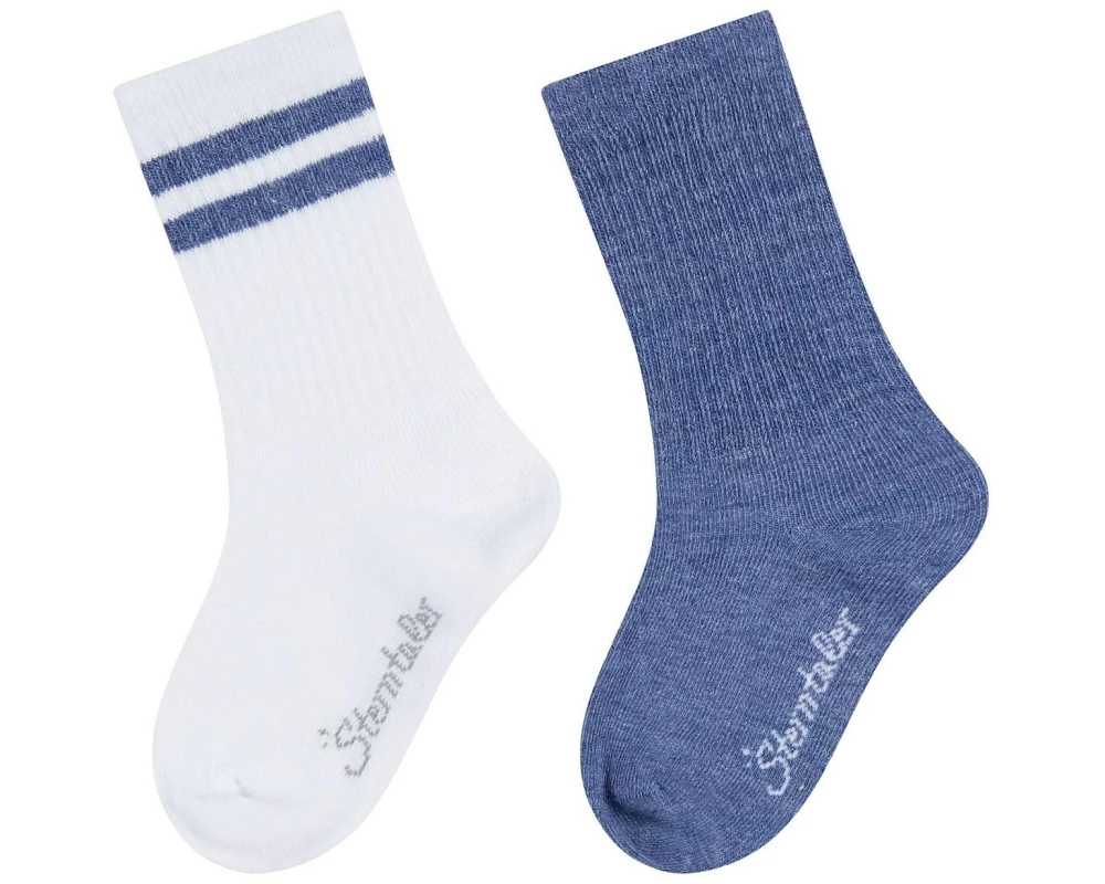 Sterntaler Socken Active Uni lang 2er Set Jeansblau Melange Gr. 31 - 34