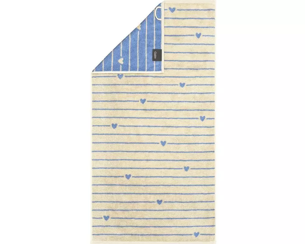Cawö Duschtuch Heart Beats 70 x 140 cm, Blau