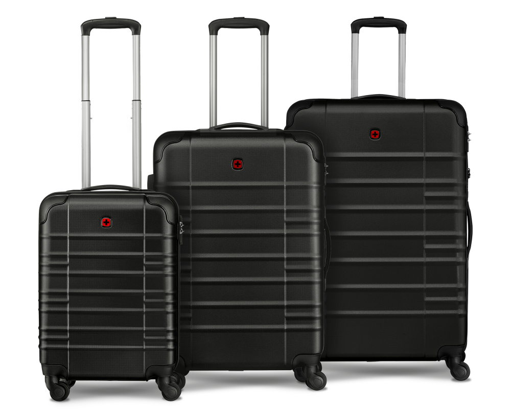 WENGER Amplar Hardside Luggage Black 653149 3er Set aus S M L inkl. Box