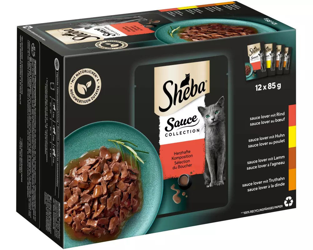Sheba Nassfutter Selection in Sauce, 12 x 85 g