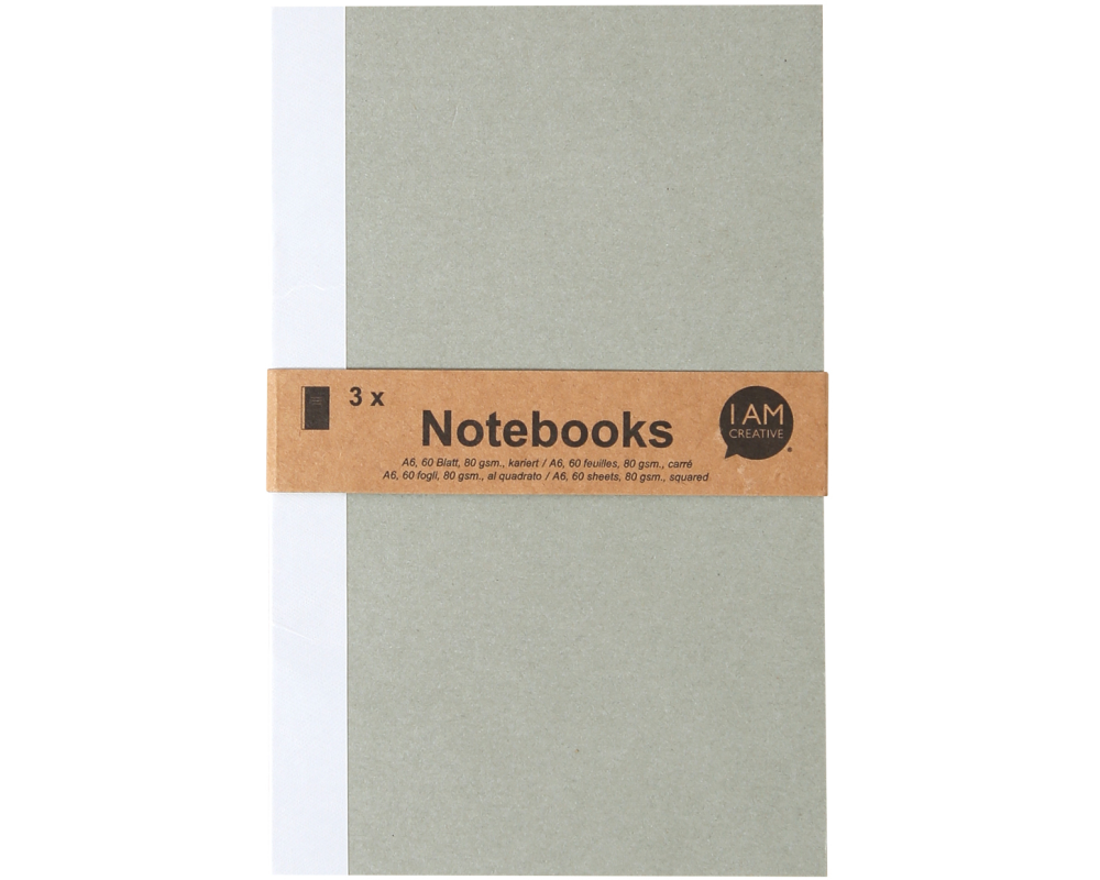 I AM CREATIVE Notizbuch A6 MAA4005.12 braun, 60 Seiten 3 Stück
