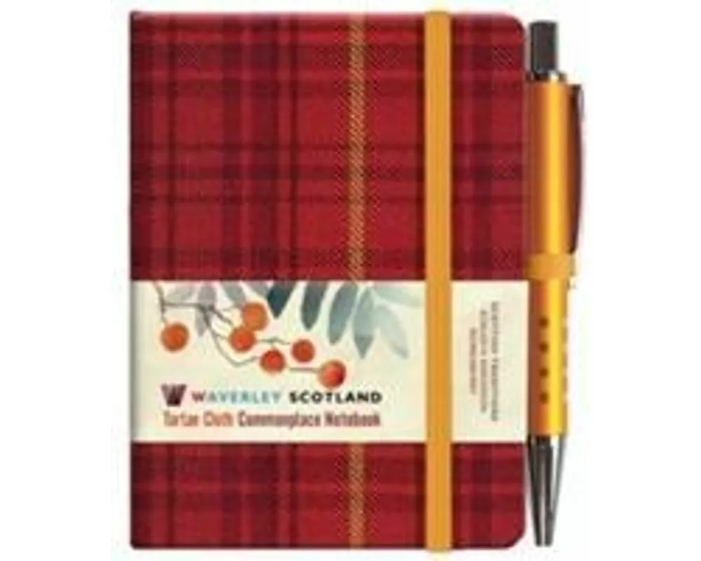 Waverley S.T. (S): Rowanberry Mini with Pen Pocket Genuine Tartan Cloth Commonplace Notebook