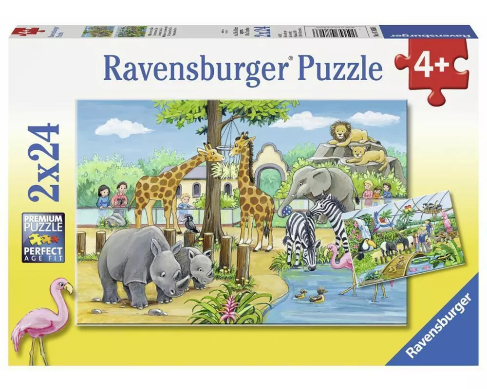 Kinderpuzzle 2x24 Teile - Willkommen im Zoo