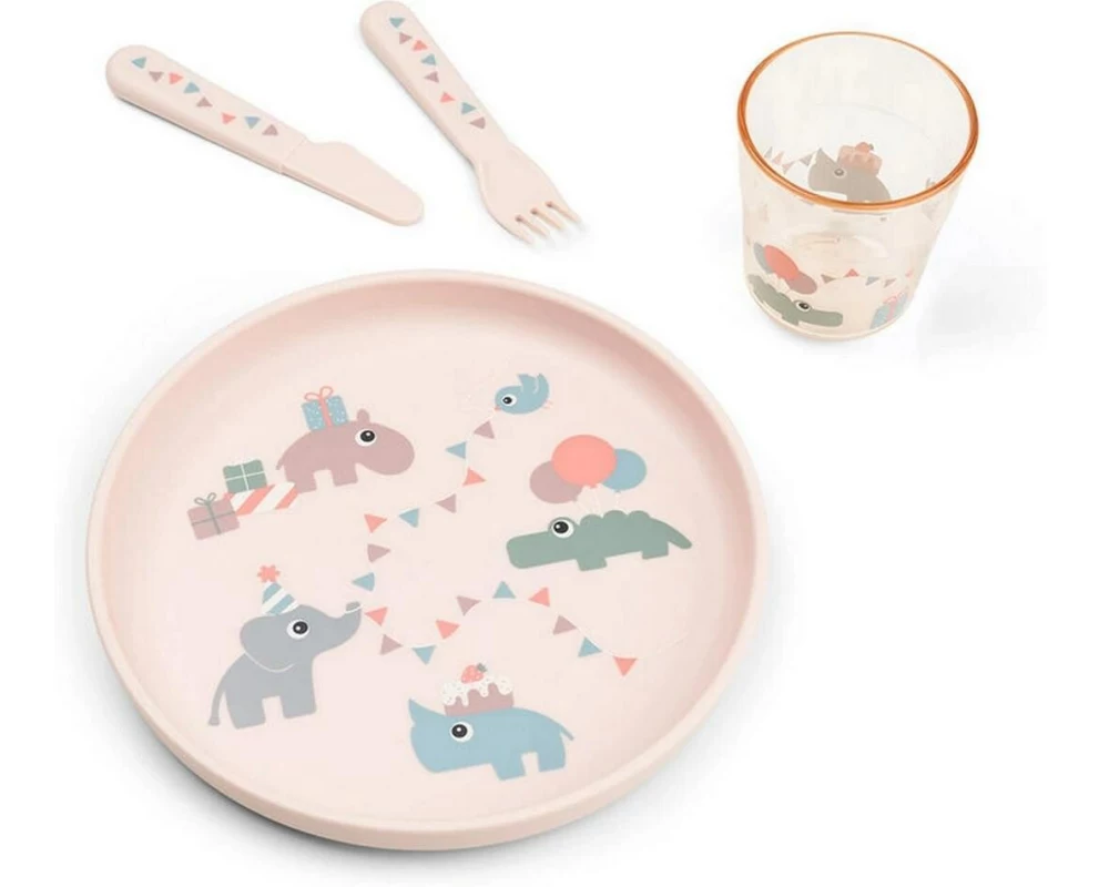 done by deer Kindergeschirrset Foodie Celebration Rosa