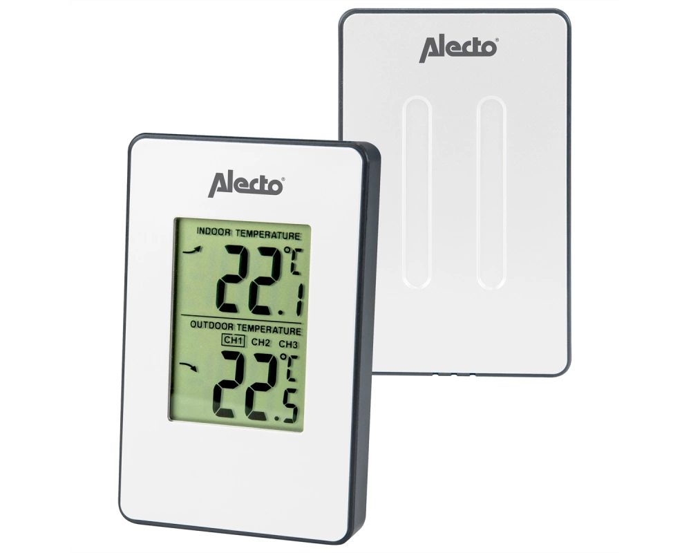 Alecto Wetterstation WS-1050 Weiß, mit kabellosem Außensensor