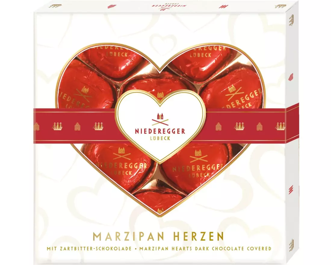 Niederegger Schokoladen-Pralinen Marzipan Herzen 125 g