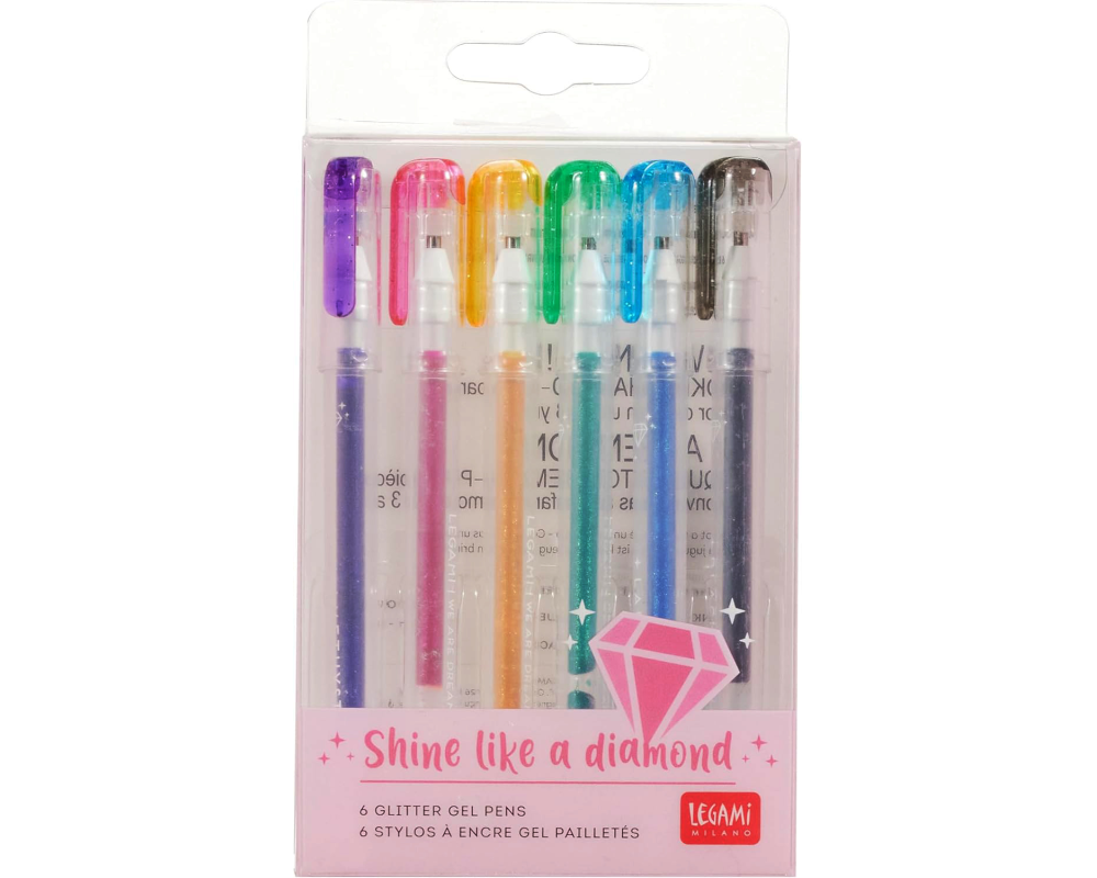 LEGAMI Gelschreiber 1mm GGP0001 Glitzer, multicolor 6 Stück