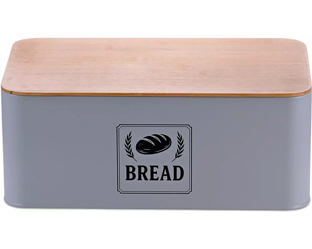 relaxdays Brotkasten Retro Grau