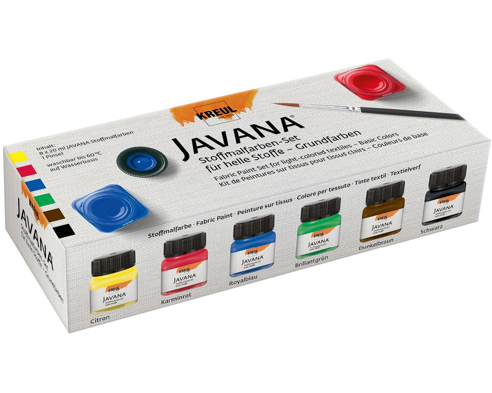 KREUL Stoffmalfarben TEX Sunny CKJ90600 Basic Set 6x20ml