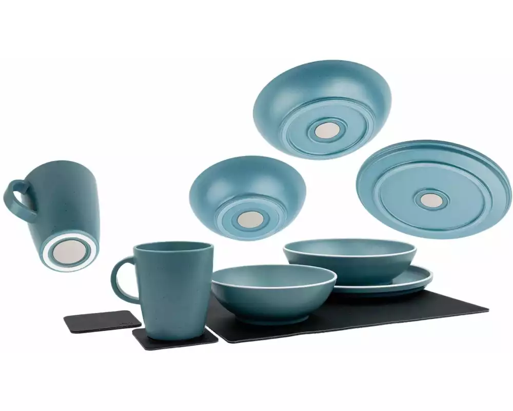 Silwy Magnet-Kunststoff-Geschirrset Dolomit Blue