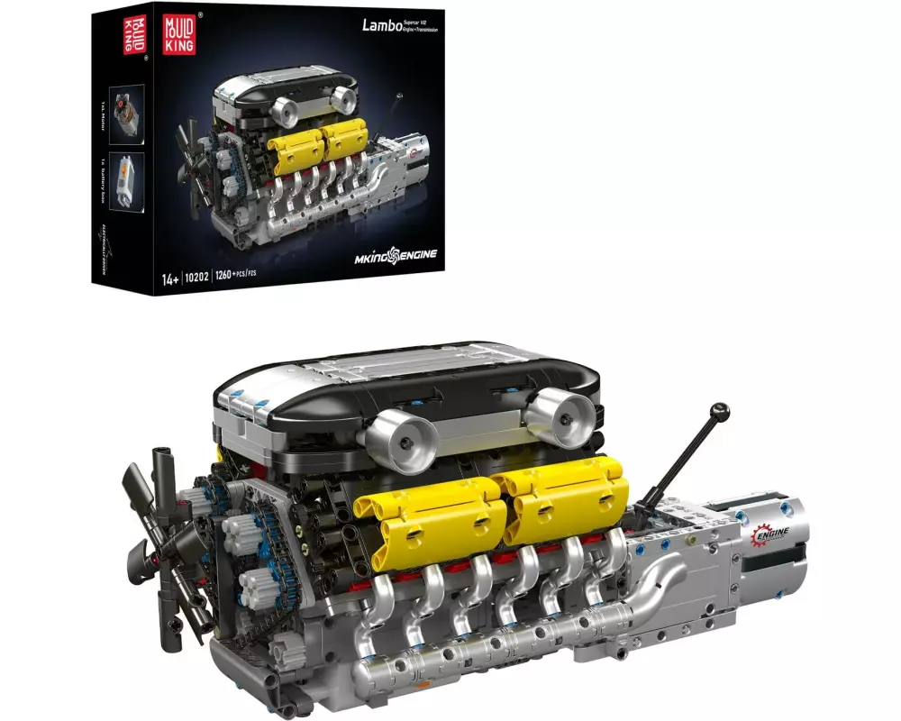 Mould King Lambo V12 Motor Modell elektrisch