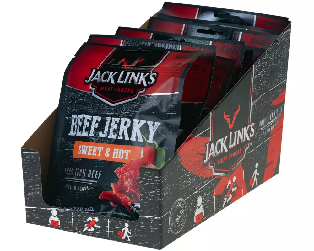 Jack Link's Fleischsnack Beef Jerky Sweet & Hot 12 x 60 g