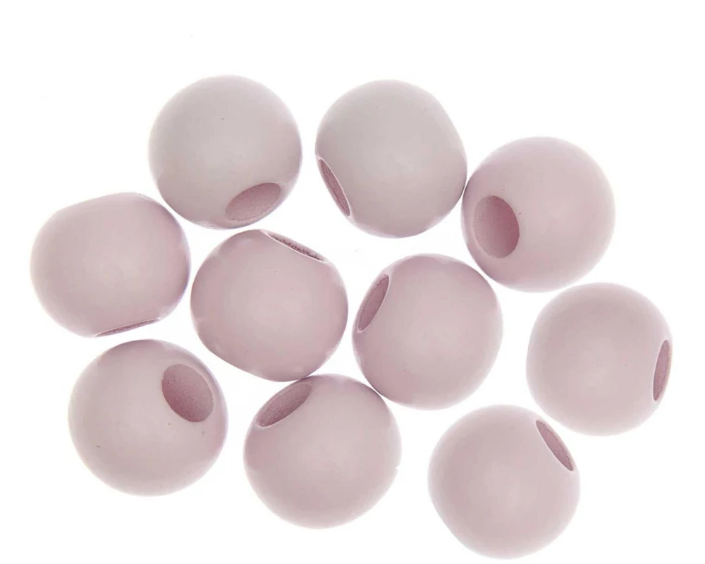 Rico Design Holzperlen Makramee Rosa, 10 Stück