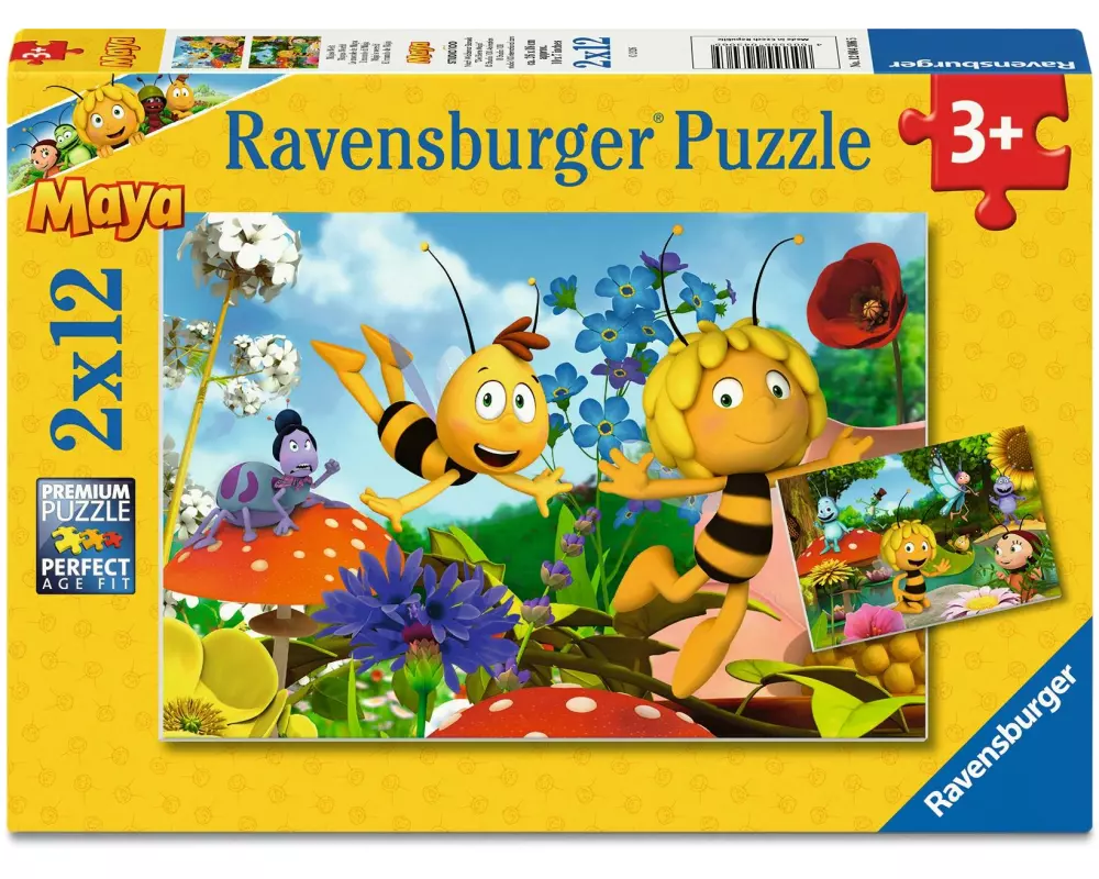 Ravensburger Kinderpuzzle Die Biene Maja – Majas Welt 2 x 12 Teile