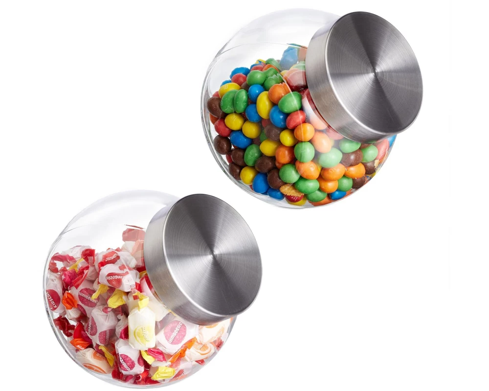 relaxdays Vorratsglas 2er Set, 1,5 L