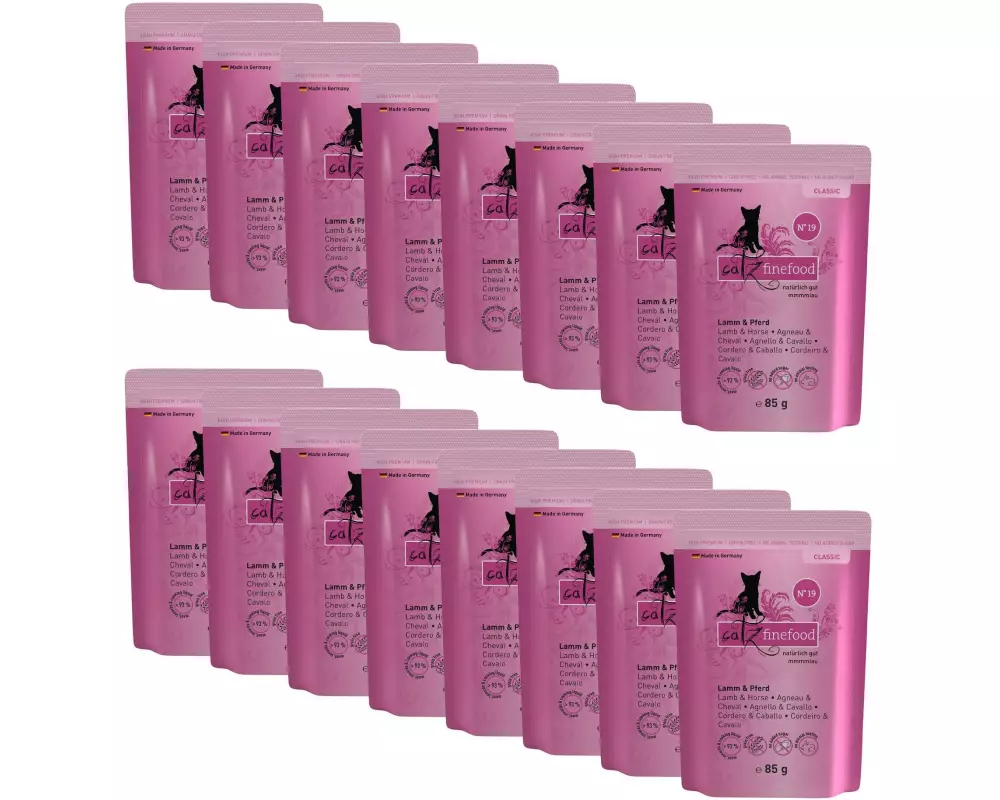 catz finefood Nassfutter No.19 Lamm & Pferd, 16 x 85 g