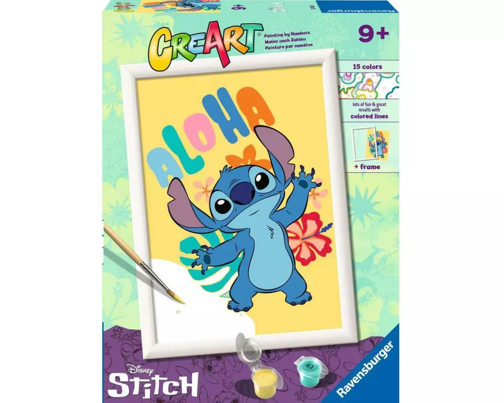 Ravensburger Malen nach Zahlen Aloha Stitch 15 Acrylfarben