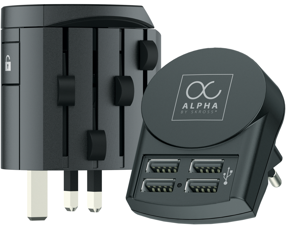 SKROSS World Adapter Premium Series 1.104102 Alpha Europe USB Charger 4A