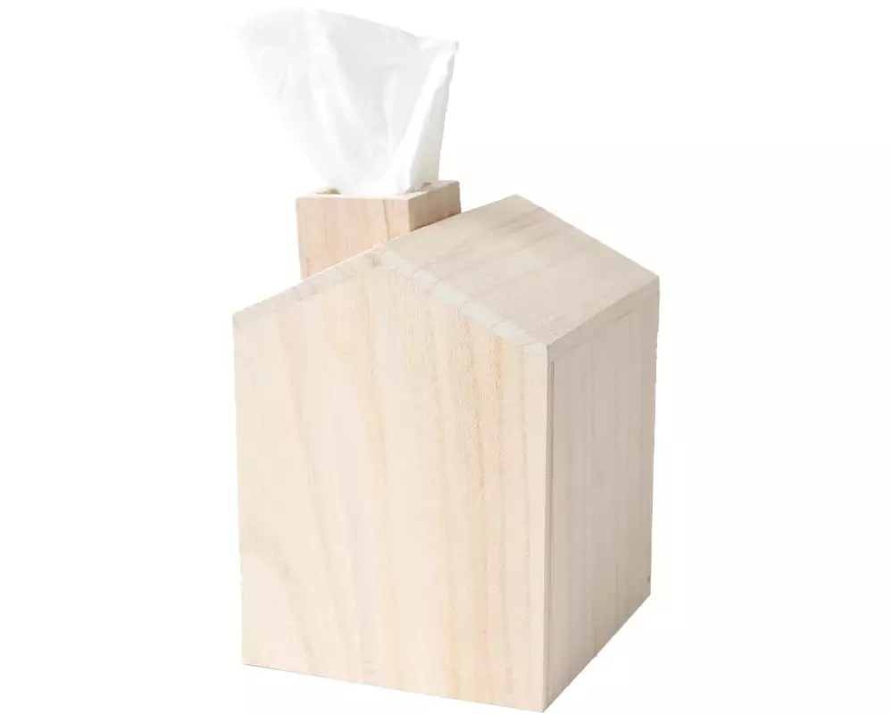 I AM CREATIVE Holzartikel Kosmetikbox Haus, 18 cm