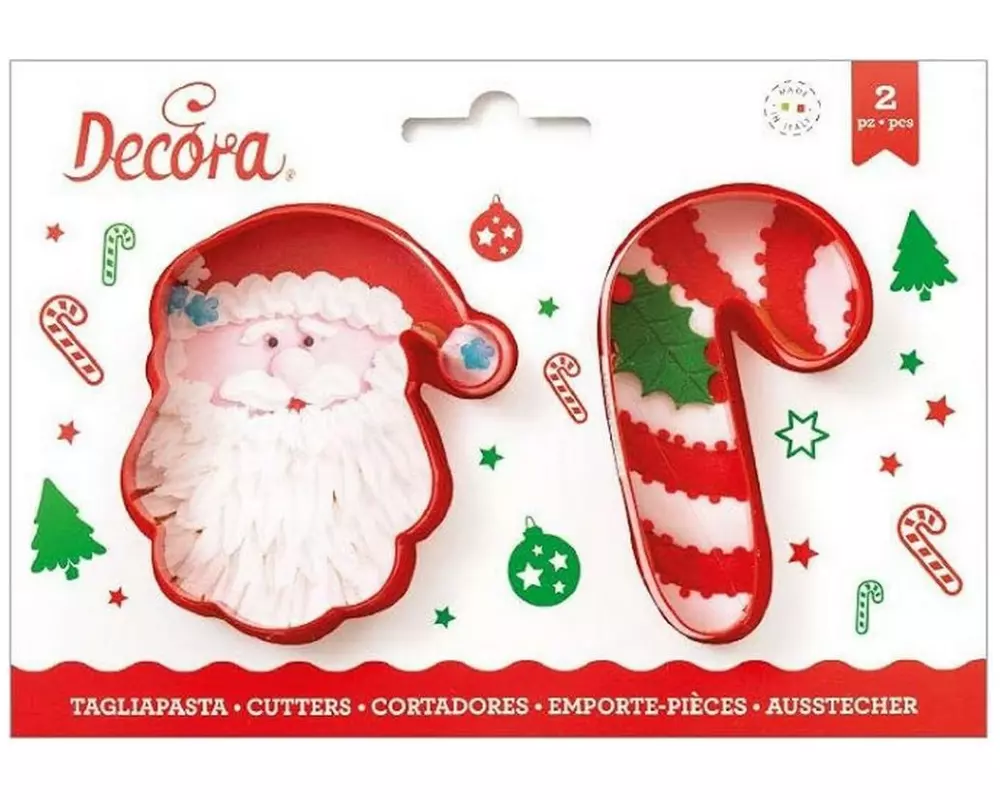 Decora Ausstechförmchen Zuckerstange Kunststoff Rot 2er-Set