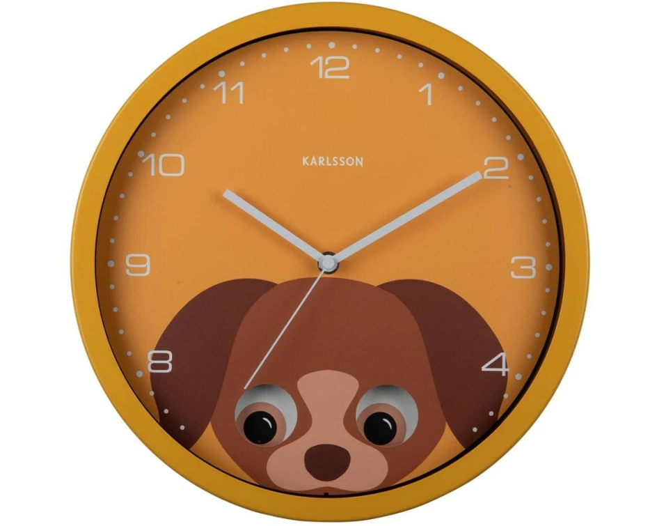 KARLSSON Wanduhr Hund Ø 30.8 cm, Gelb