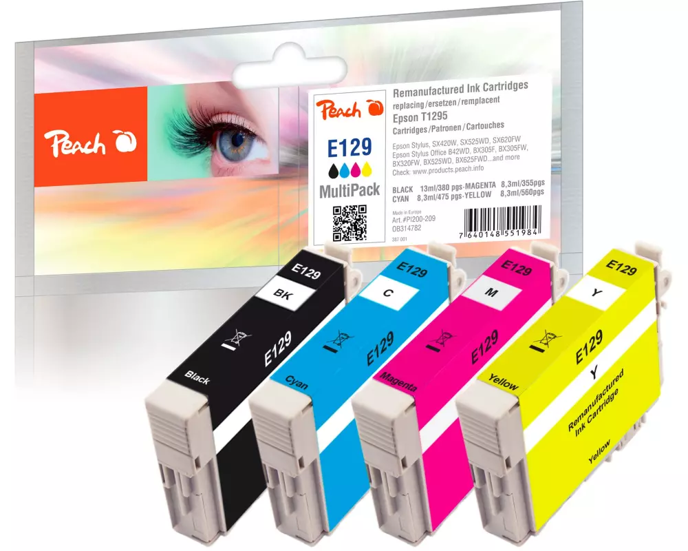 Peach Tinte Epson SX420W Multi-Pack T1295 BK, C, M, Y