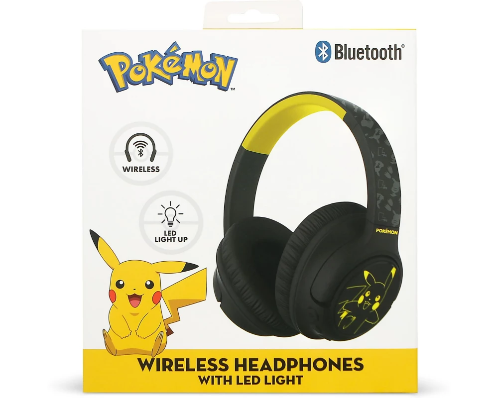 OTL Pikachu LED light up kabellose Kopfhörer Schwarz; Gelb