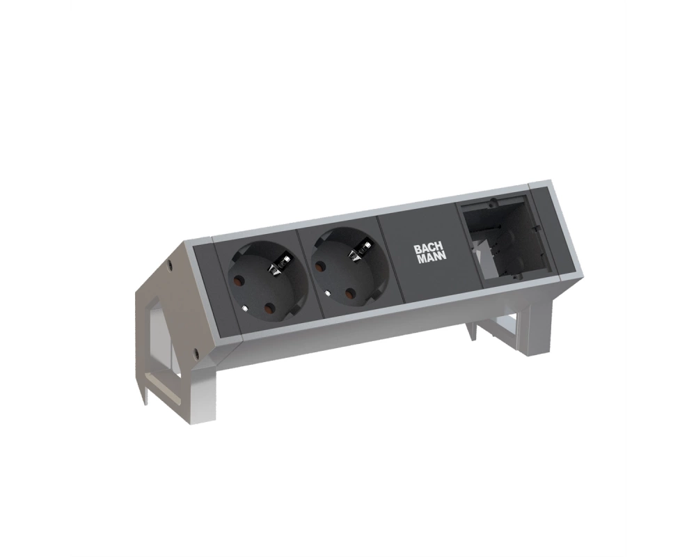 BACHMANN DESK2 2x Schutzkontakt 1x ABD GST18 Inox