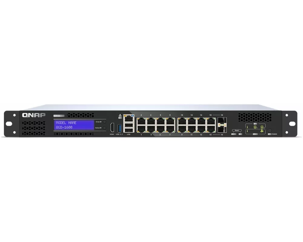 QNAP QGD-1600-4G smart PoE edge switch 16 port 1Gbps 2 SFP+ and RJ 45 Combo Port 1 Host port
