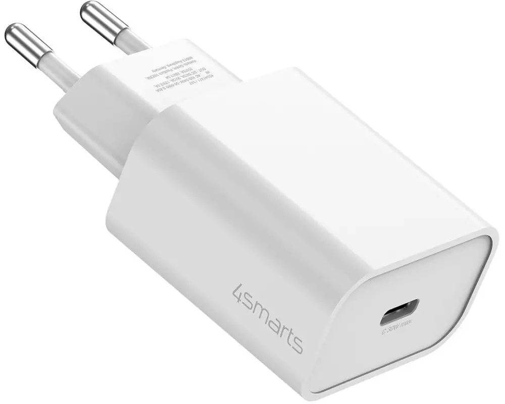 4smarts USB-Wandladegerät VoltPlug PD 30W 1C USB-C Kabel 1.5m weiss