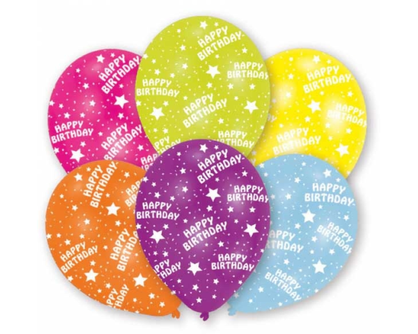 NEUTRAL Ballons Happy Birthday 6 Stk. INT995687 27.5cm