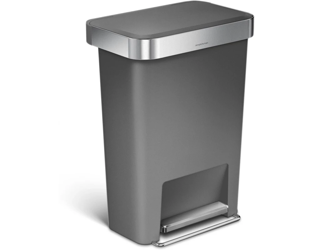 Simplehuman Treteimer Rectangular Liner Pocket 45 l Grau