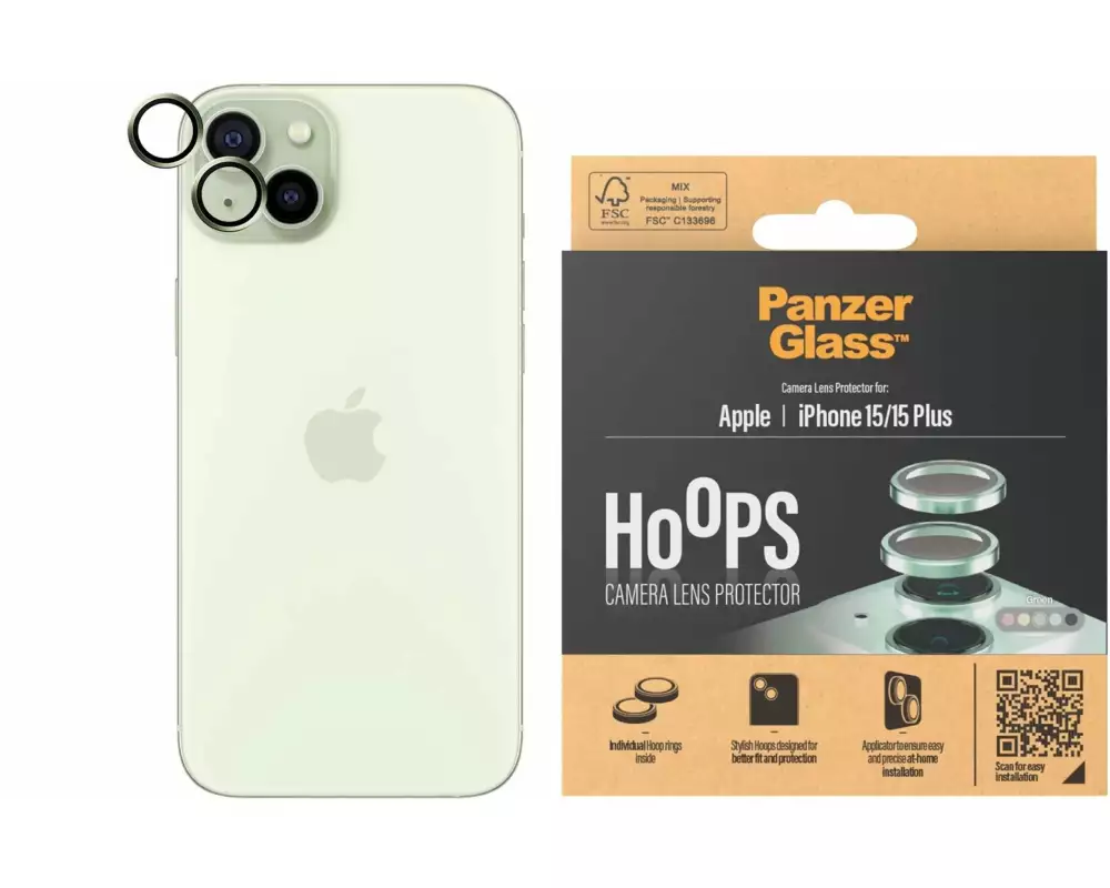 Panzerglass Lens Protector Rings HOOPS iPhone 15 / 15 Plus Grün