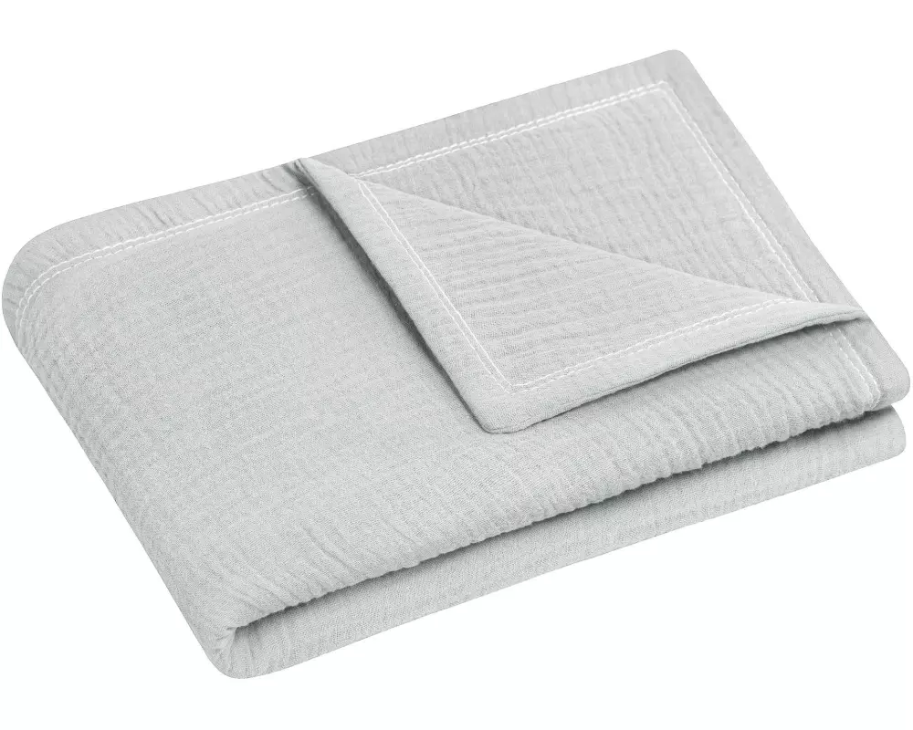 Julius Zöllner Kuscheldecke aus Baumwollmusselin Grau 70 x 100 cm