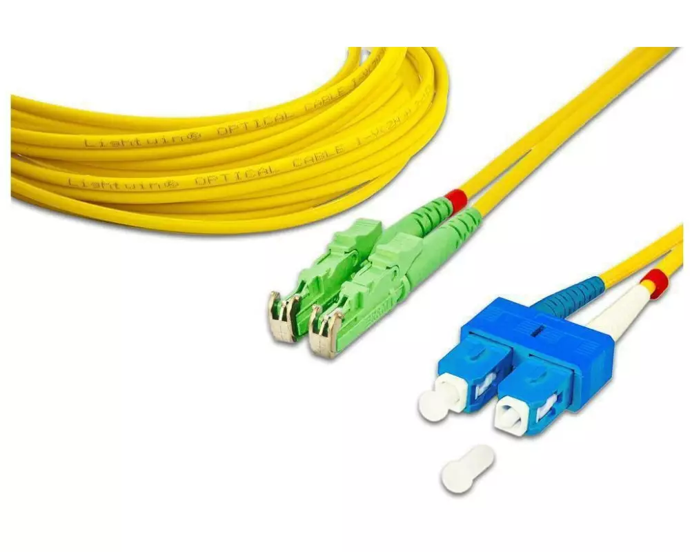 Lightwin LWL-Patchkabel Singlemode E2000/APC – SC, OS2, Duplex, 2 m