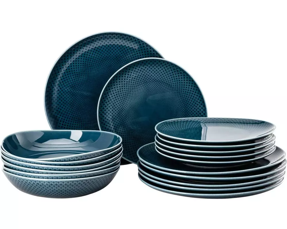 Rosenthal Speiseteller Junto Ocean Blue, Set 18-teilig