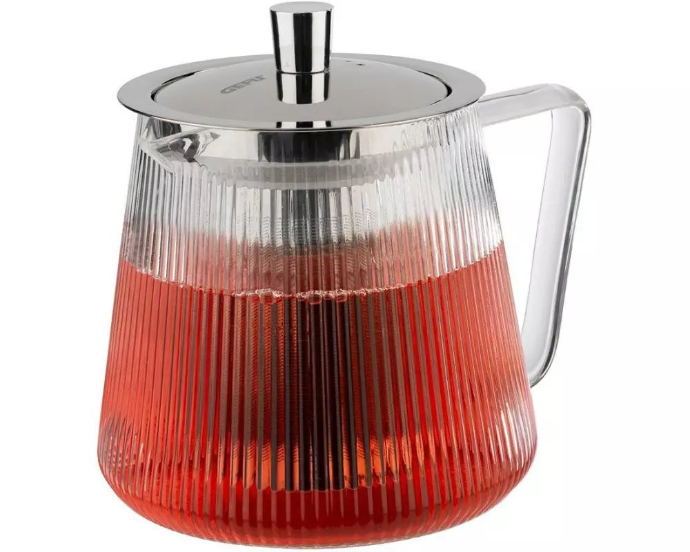 GEFU Teekanne Infusa 0.8 l, Silber/Transparent