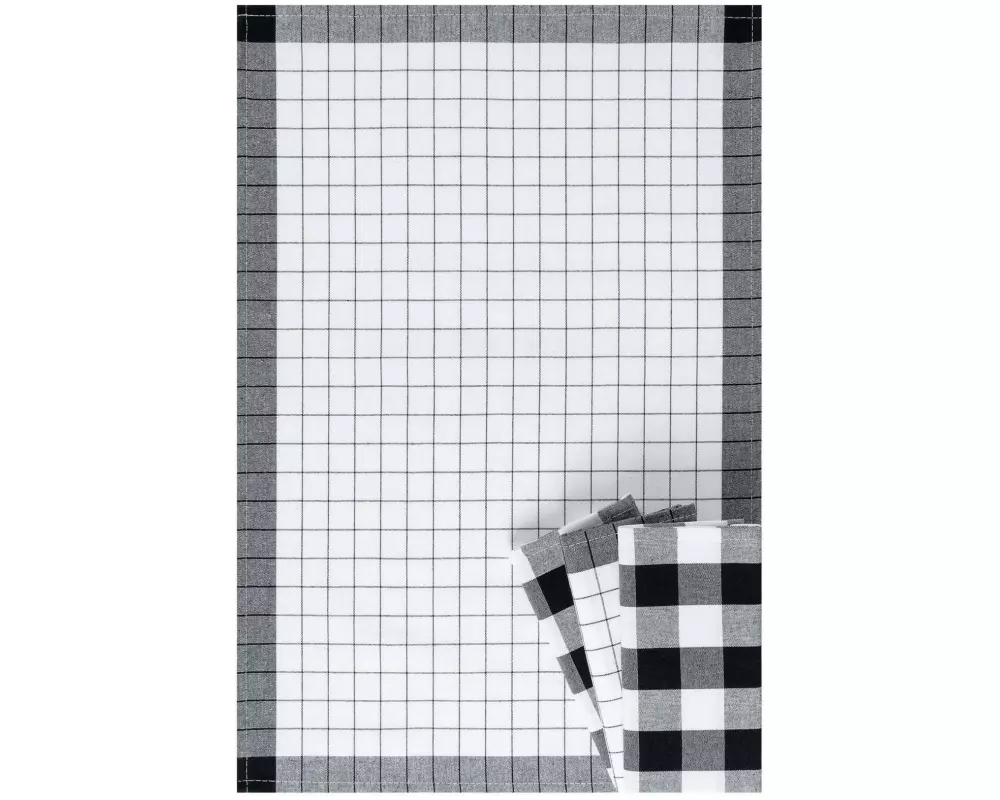 Hermia Geschirrtuch-Set Madrid Schwarz/Weiss