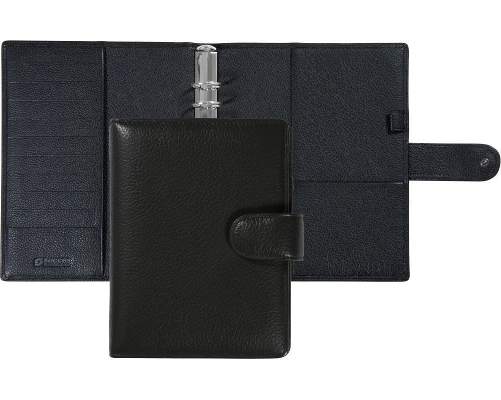SUCCES Agenda A5 Ringbuch Cadiz 84736502U Leder schwarz 18.5x23.6cm