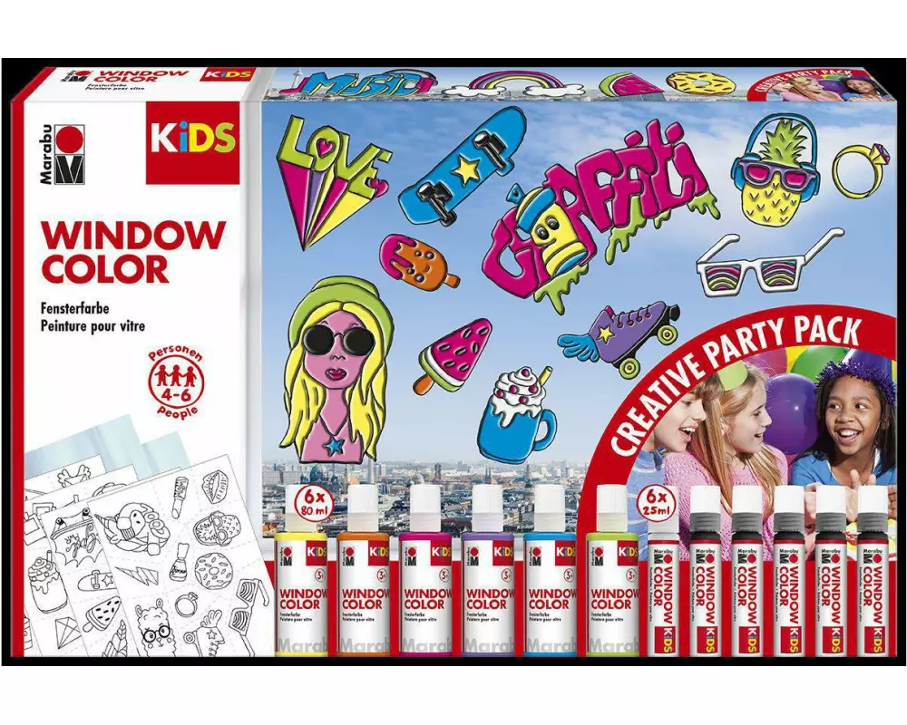 Marabu Fensterfarbe Window Color Party Mehrfarbig