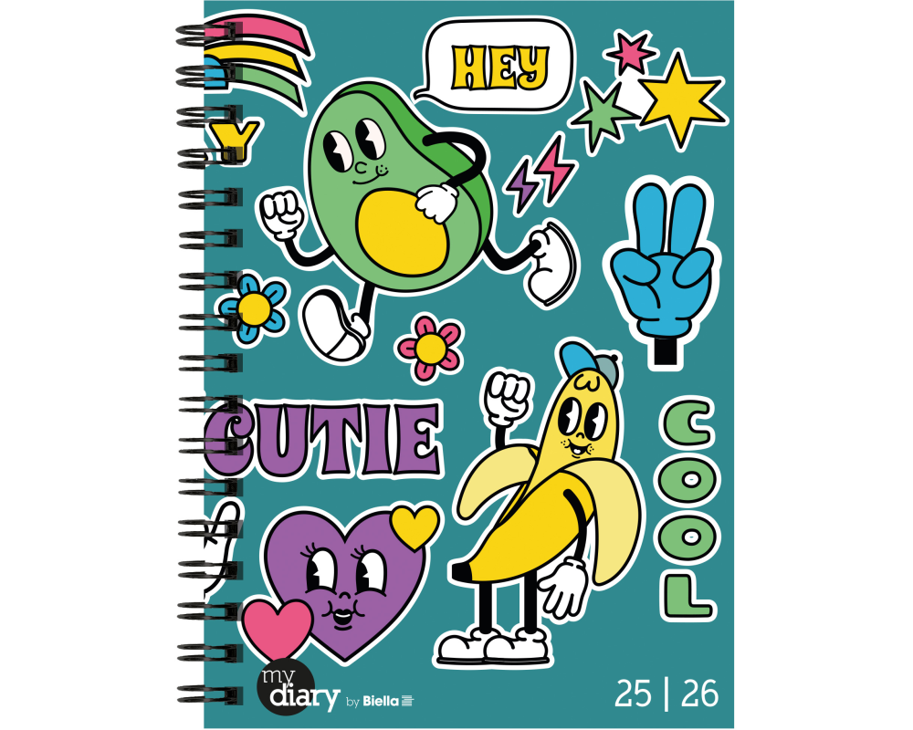 BIELLA Schüleragenda Comic 25/26 806517800026U 1W/2S 12x16.5cm
