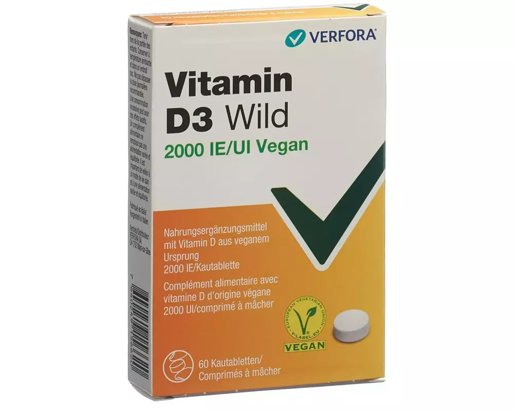 Wild Vitamin D3 Wild 2000IE vegan 60 Kautabletten
