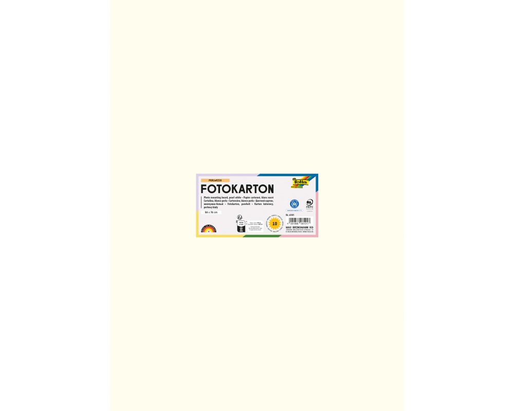 FOLIA Fotokarton 50x70cm 6101 300g, perlweiss