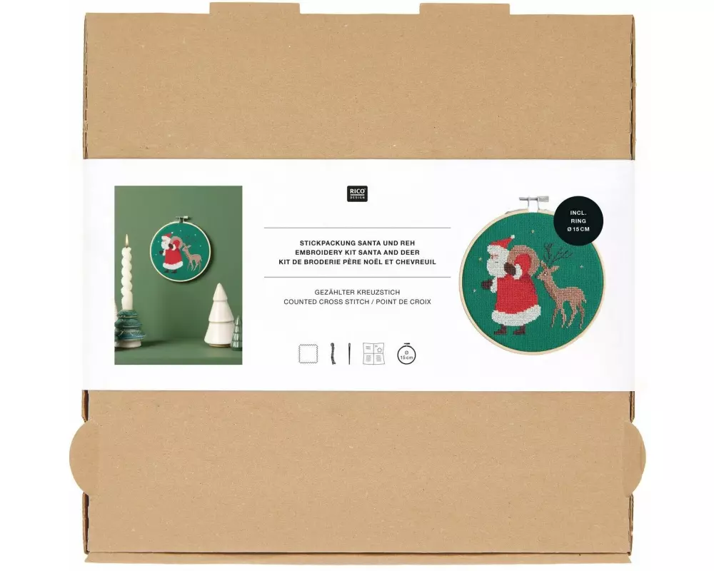 Rico Design Bastelset Stickpackung 15 cm