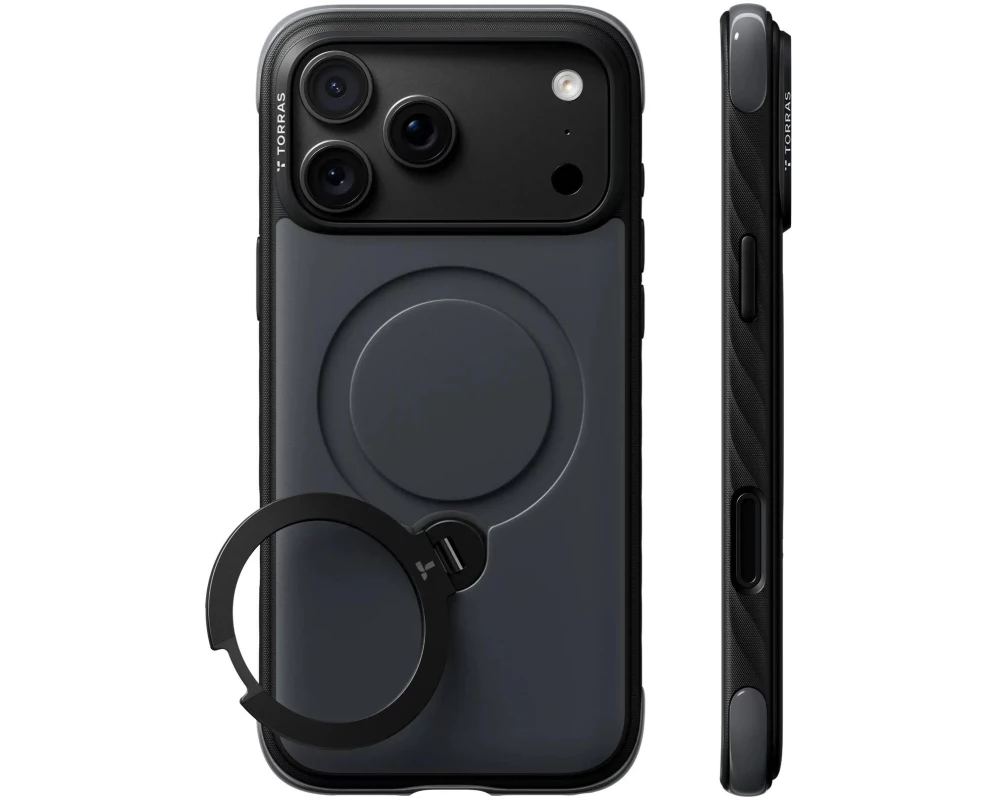 Torras Ostand Q3 Rugg iPhone 18 Pro Max, Schwarz
