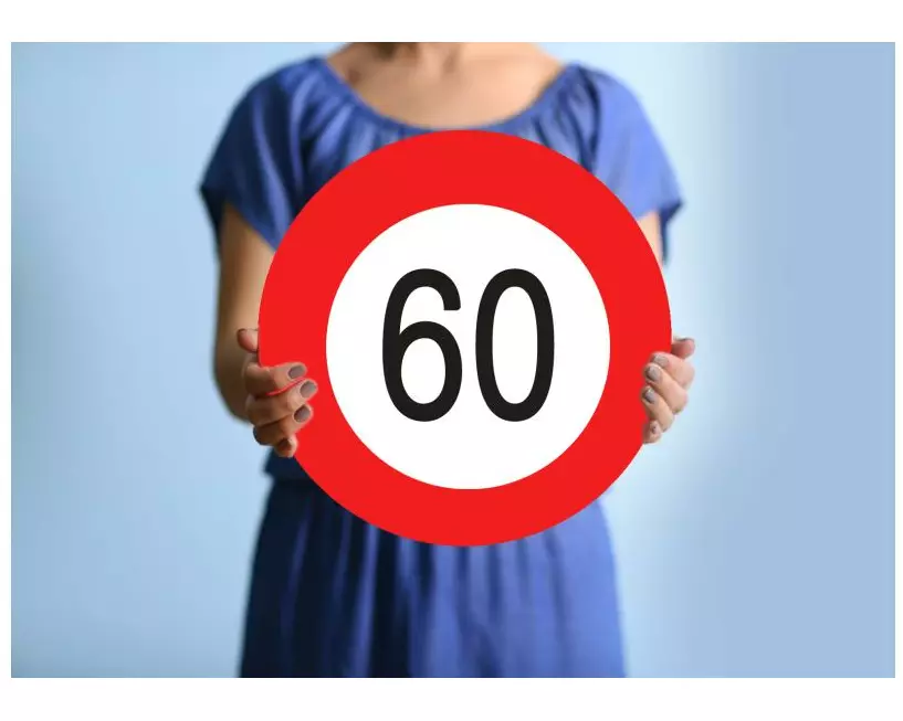 Trendcompany Verkehrsschild zum 60. Geburtstag 45 cm