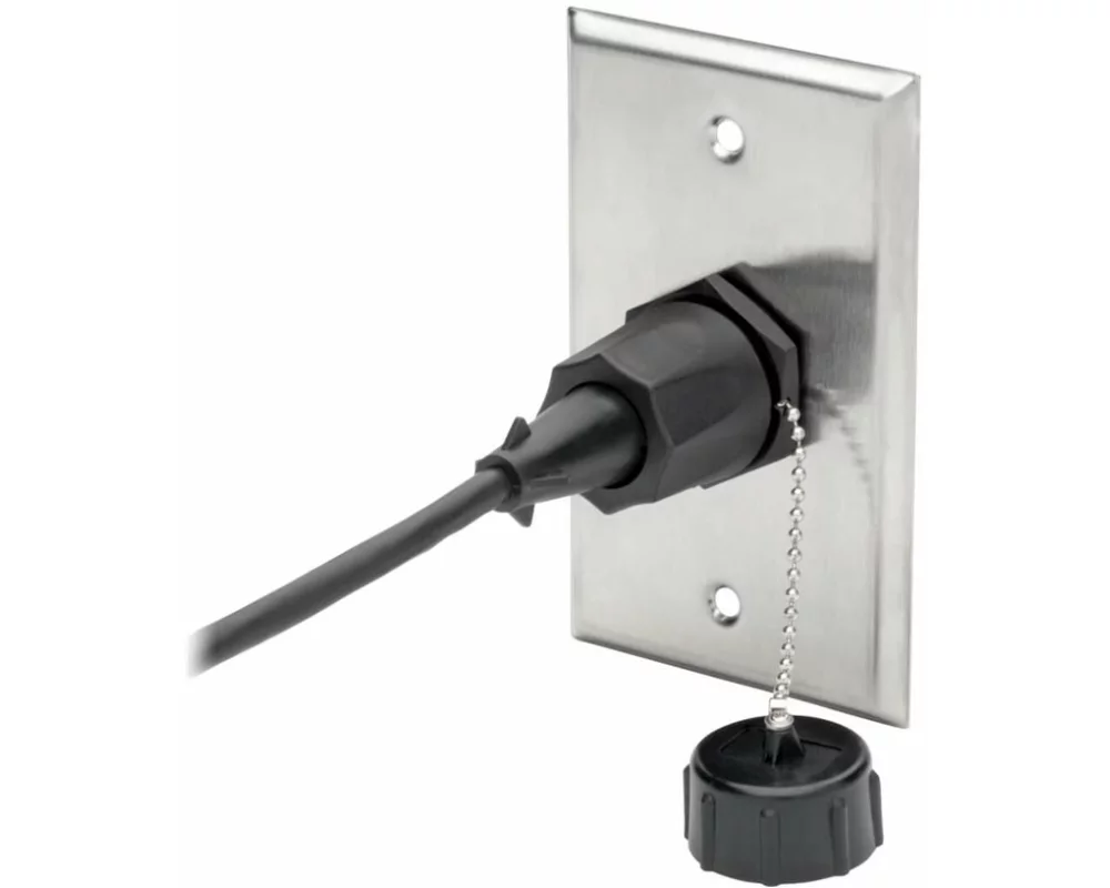 EATON TRIPPLITE RJ45 Bulkhead Coupler for Cat5/Cat6, Female to Female, Shielded Industrial Dust Cap - IP68, TAA