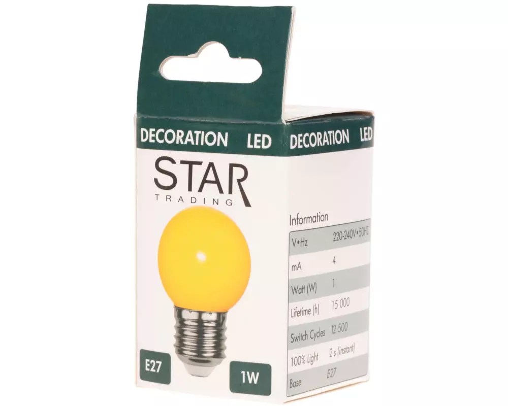Star Trading Partylampe LED Mini Globe 1.2W E27 Gelb